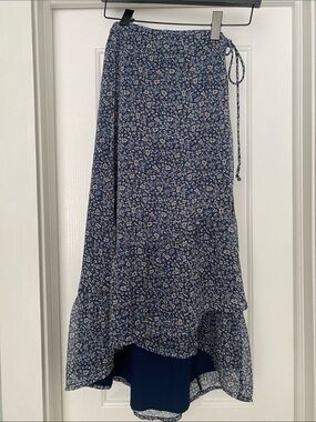 Abercrombie Floral High-Low Wrap Maxi Skirt